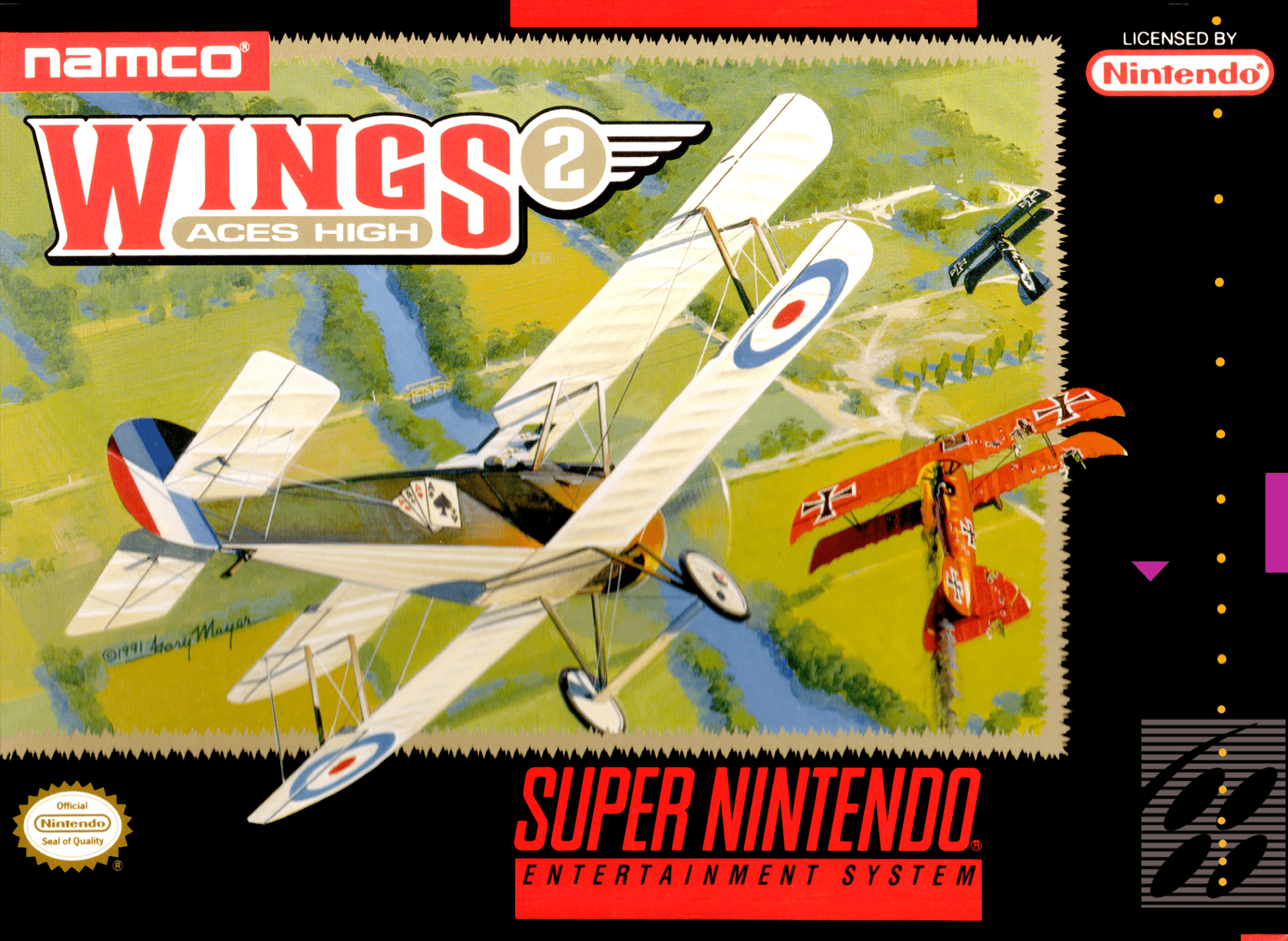 Wings 2 Aces High box art for Super Nintendo